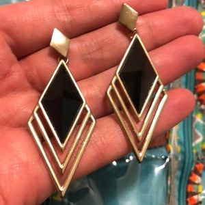 Black and gold earrings